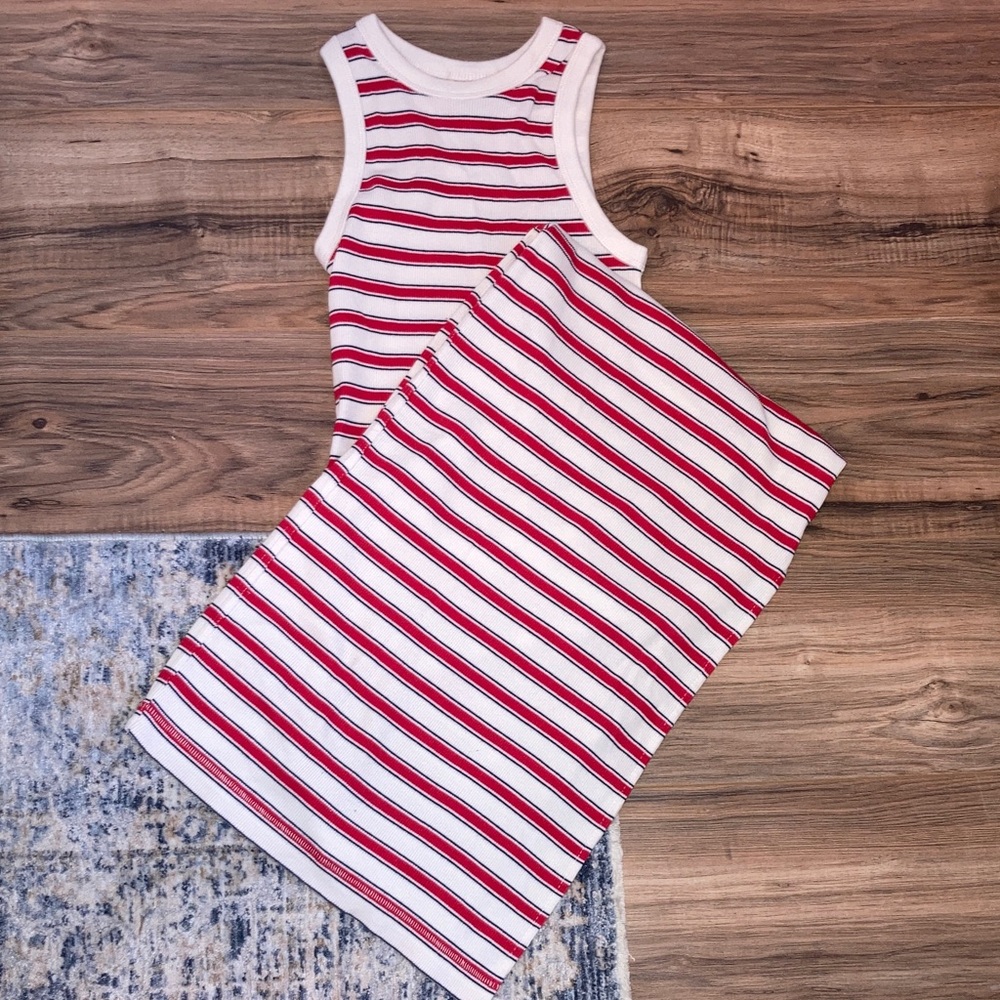 #28. 🆕 NWOT - Universal Thread Striped Maxi Dress - Red, White & Blue 💋🤍🧢
